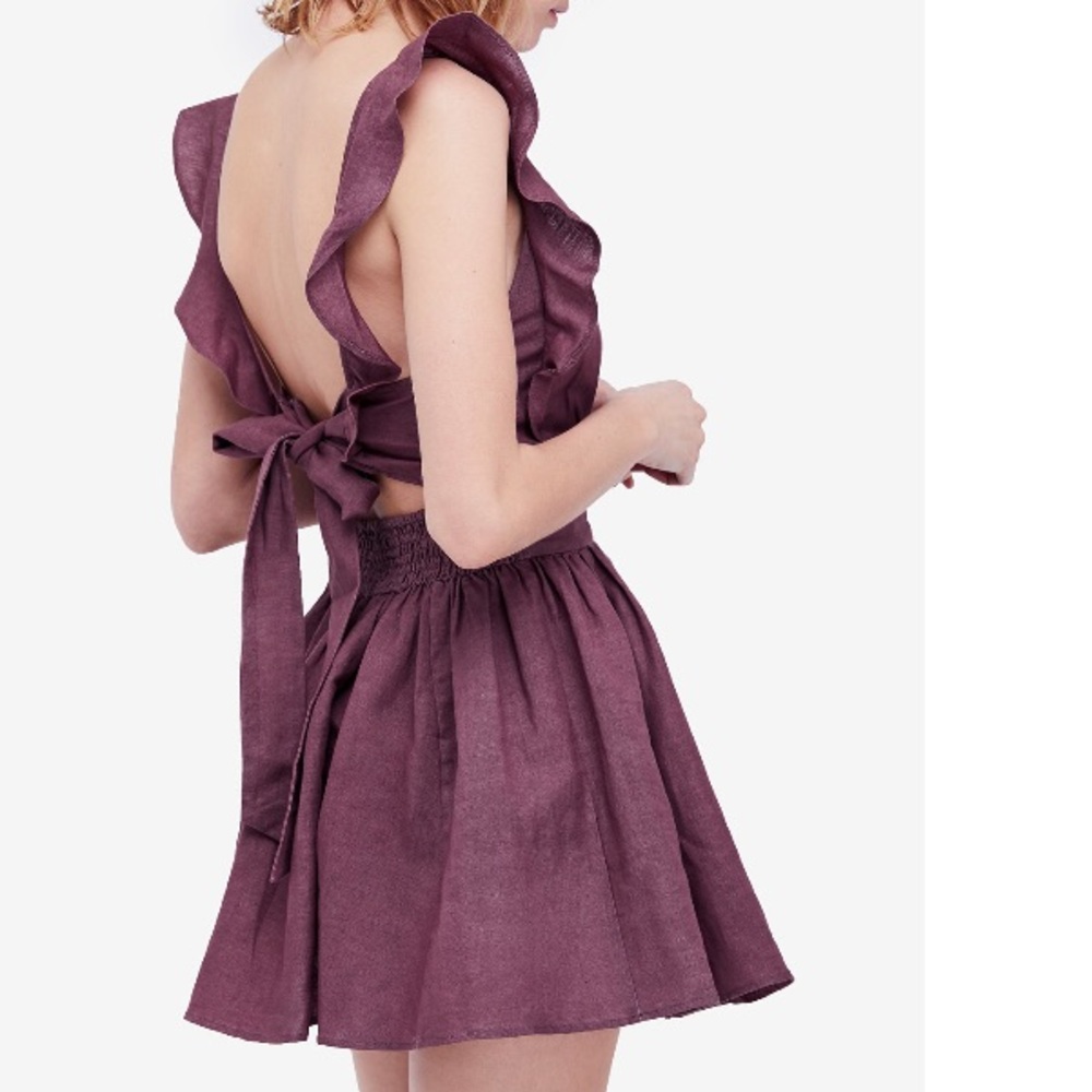 Free People New Erin Ruffle Mini Dress